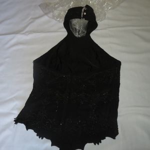 Evening Wear- Black Beaded Halter Top